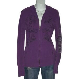 Romeo & Juliet Couture Hoodie Vtg y2k Goth alt egirl Grunge McBling Bling 00's M